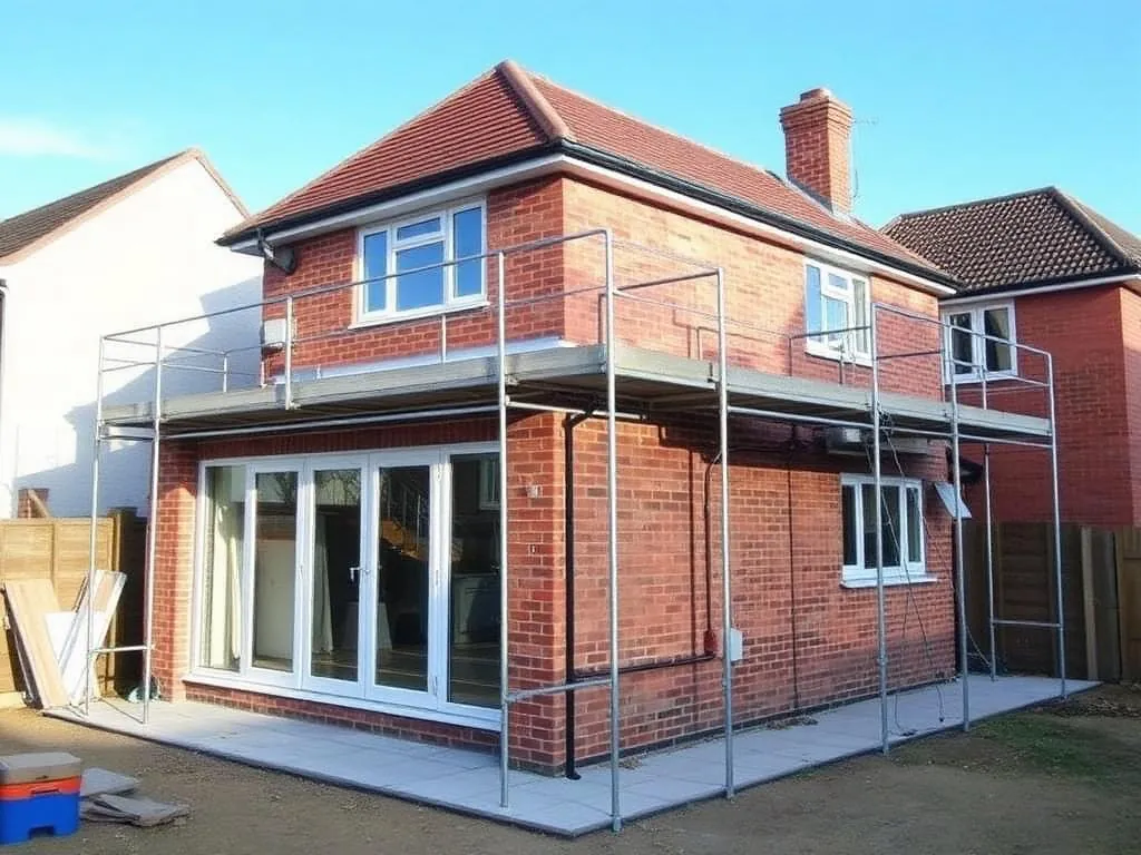 Single-storey house extension with a new pitched roof in Essex